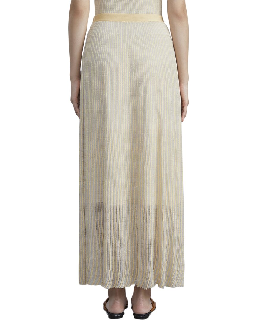pleated rib stitch silk skirt