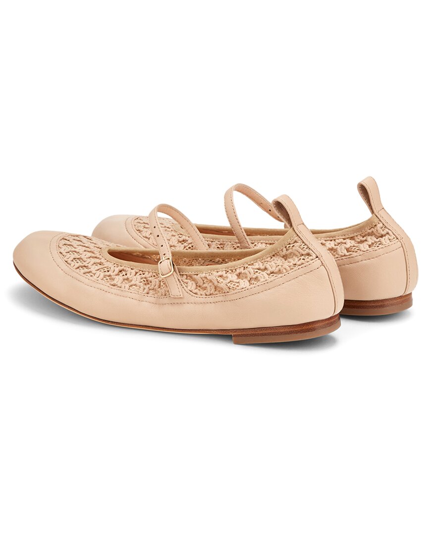 milly plots leather ballet flat