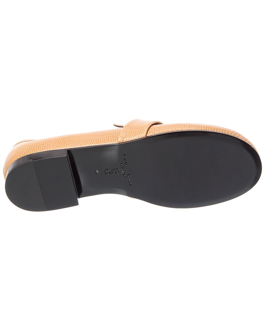 monogram plaque leather loafer