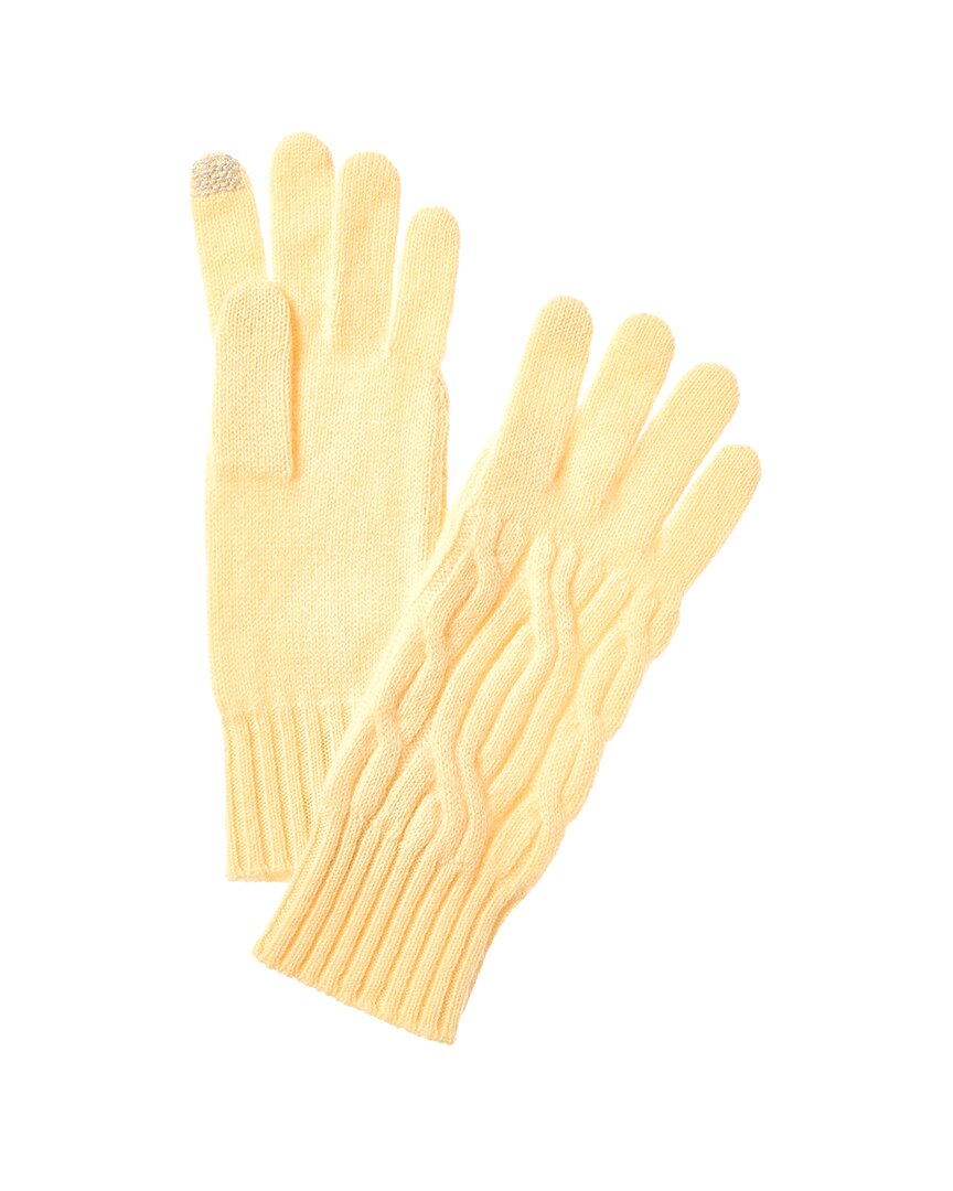 wide cable cashmere gloves