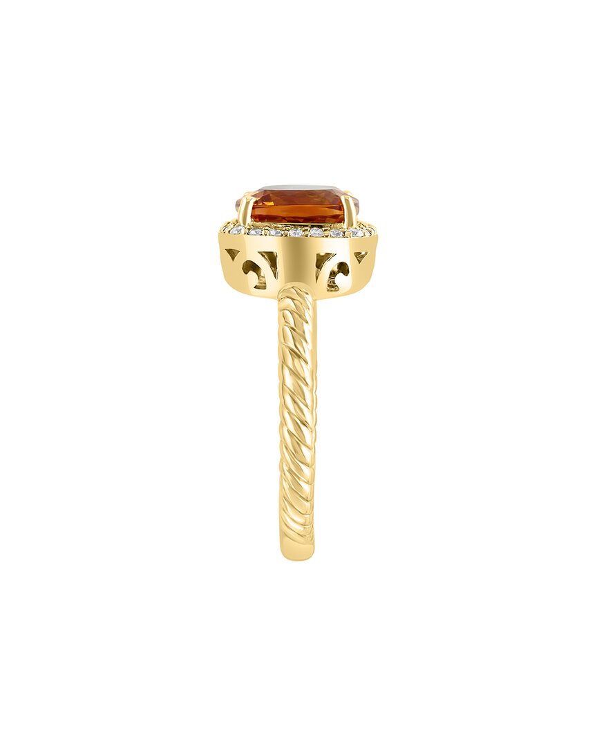 14k 2.13 ct. tw. diamond & citrine ring