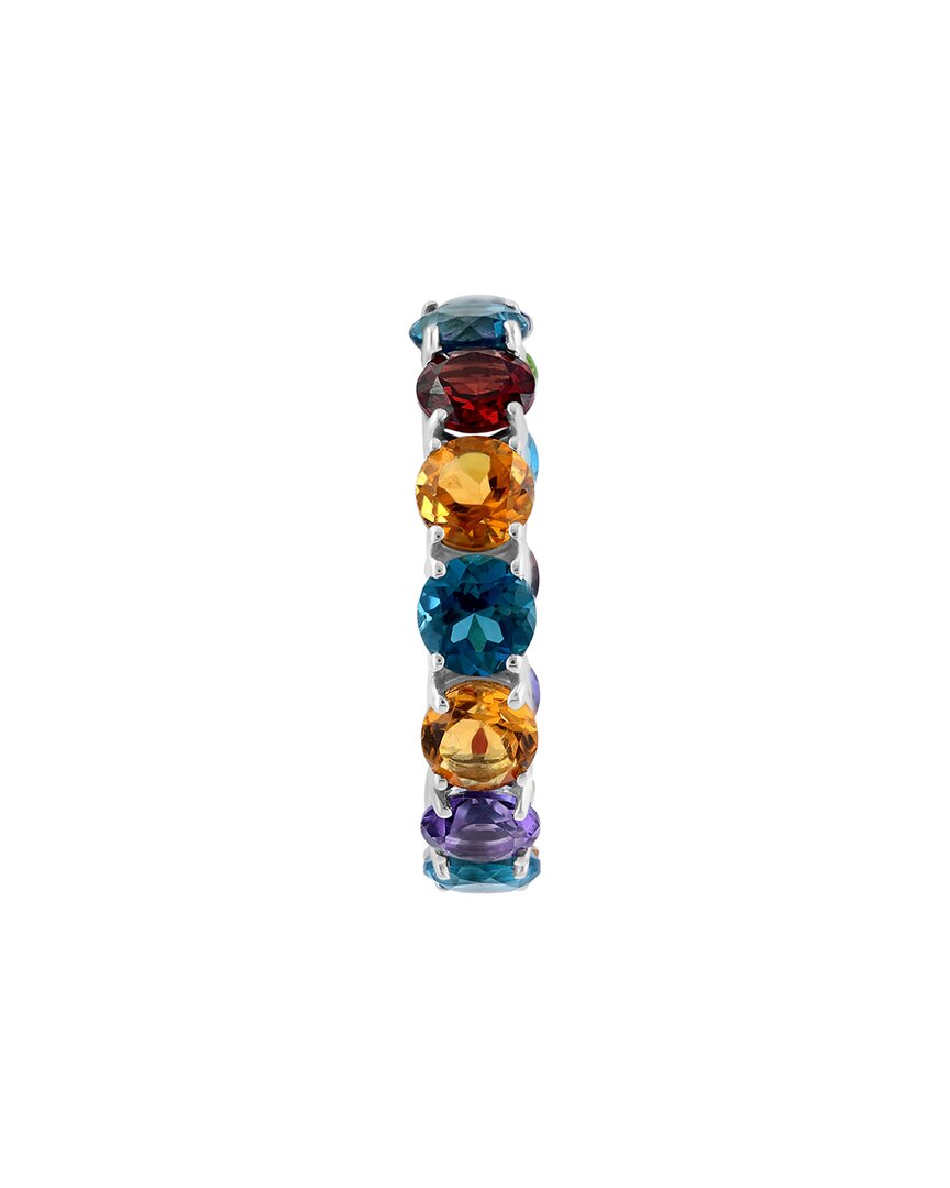 silver 7.55 ct. tw. multi gemstone ring