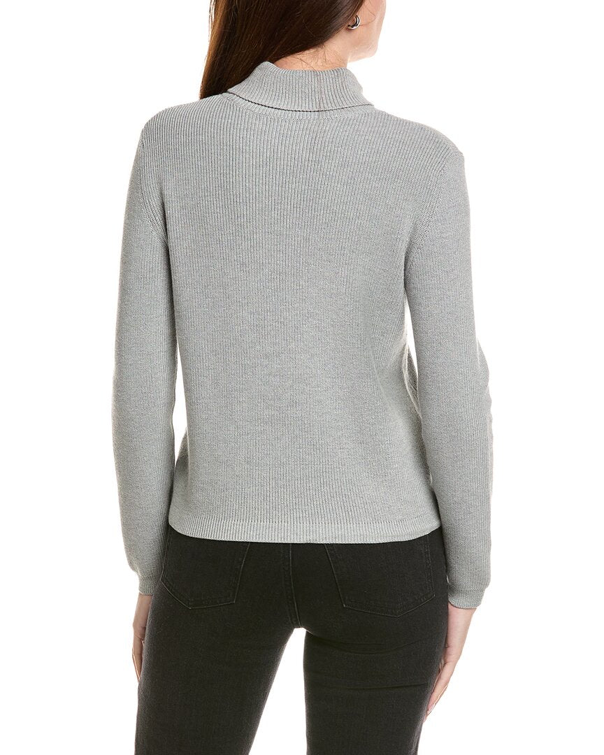 shaker turtleneck cashmere-blend sweater