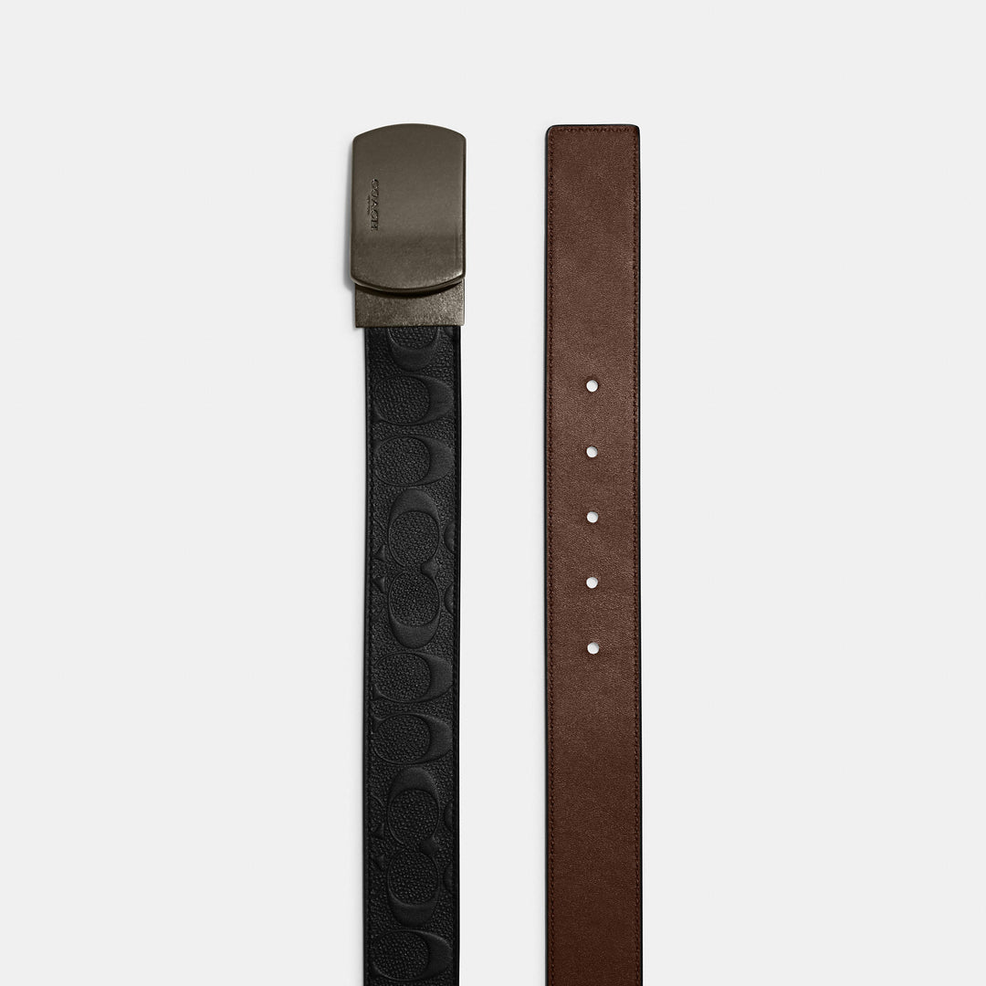 plaque buckle cut to size reversible belt, 38 mm