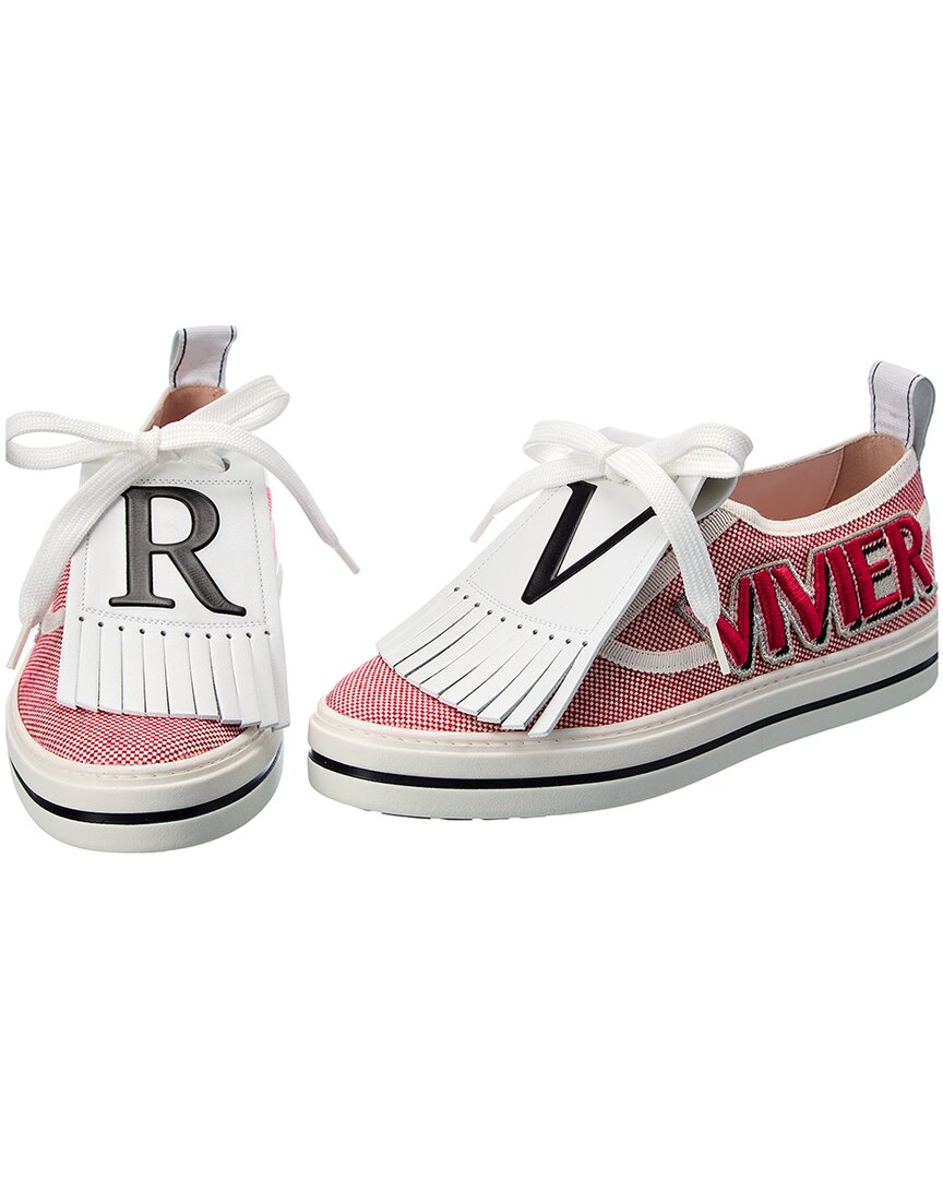 call me vivier patch canvas & leather sneaker