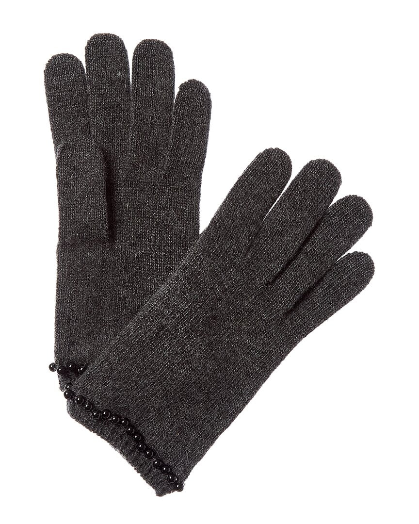 pearls on cuff cashmere gloves