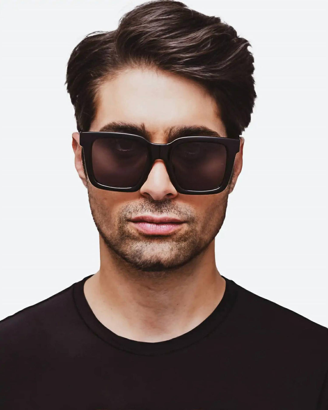 men's roma sunglasses in shiny black polarized
