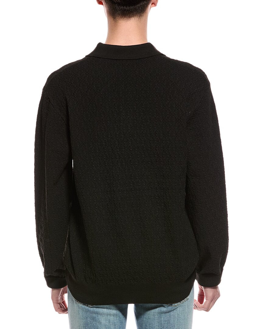 basket weave polo sweater