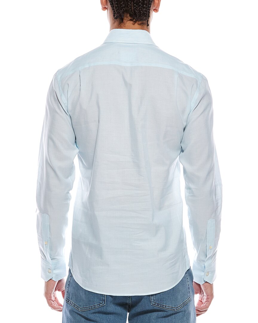 micro linen-blend shirt