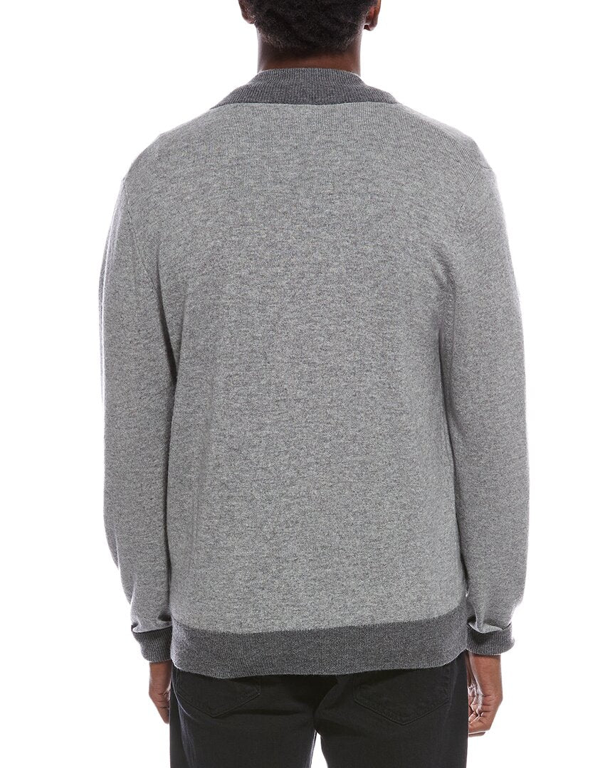 college wool & cashmere-blend zip-up cardigan