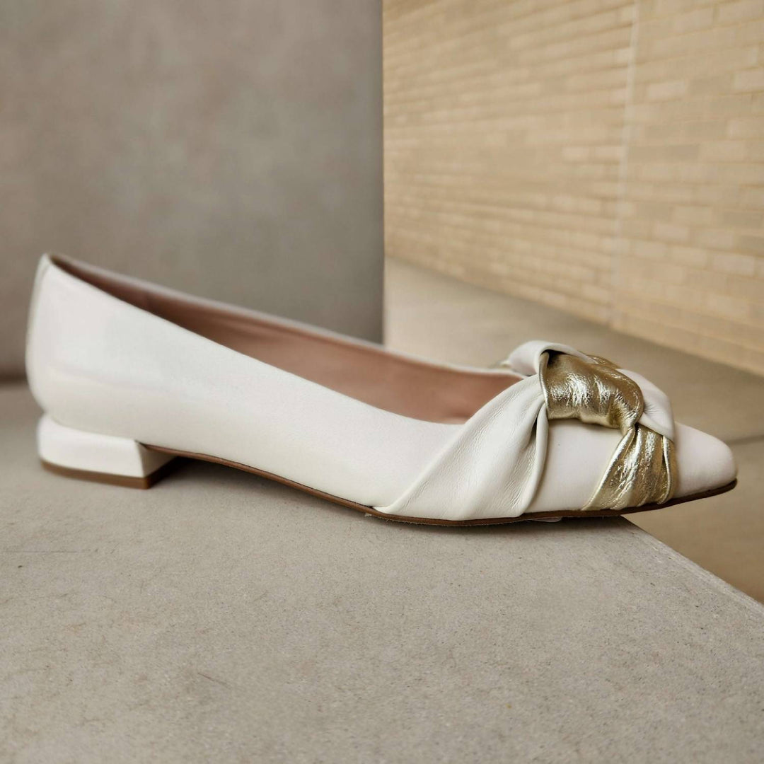 women's flats in white
