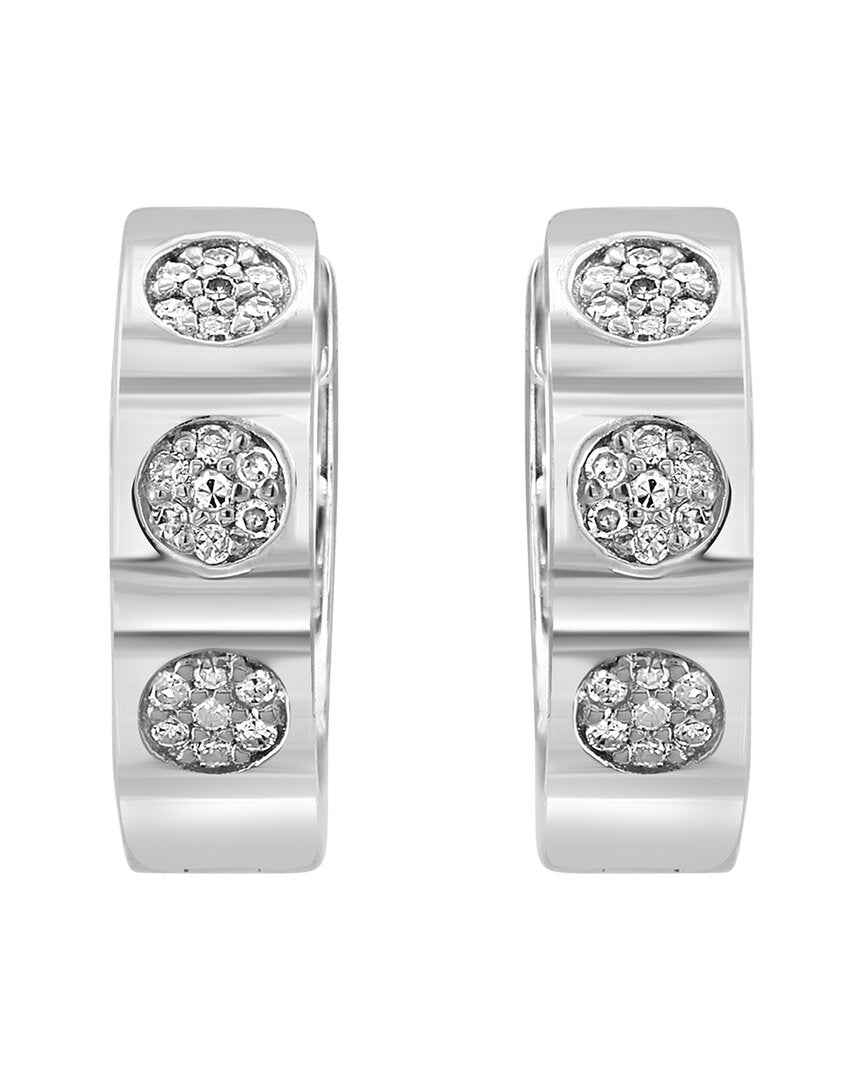 silver 0.12 ct. tw. diamond earrings
