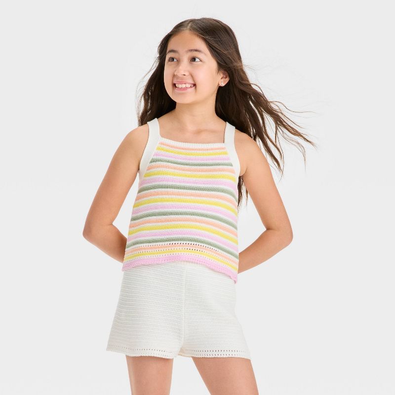 Girls' Striped Tank Sweater - Cat & Jack™