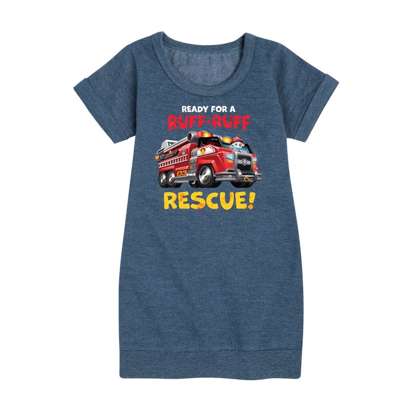 Girls' - Paw Patrol - Marshall Ruff Ruff Rescue Graphic Short Sleeve Fleece Dress