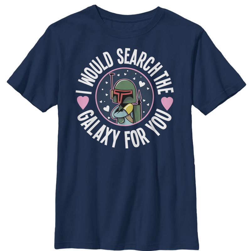 تي شيرت Star Wars Valentine Boba Fett Search the Galaxy للأولاد