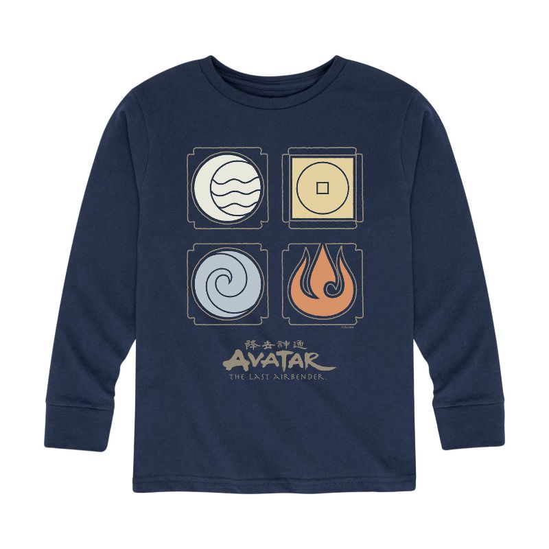 Boys' - Avatar: The Last Airbender - Nations Symbols Long Sleeve Graphic T-Shirt