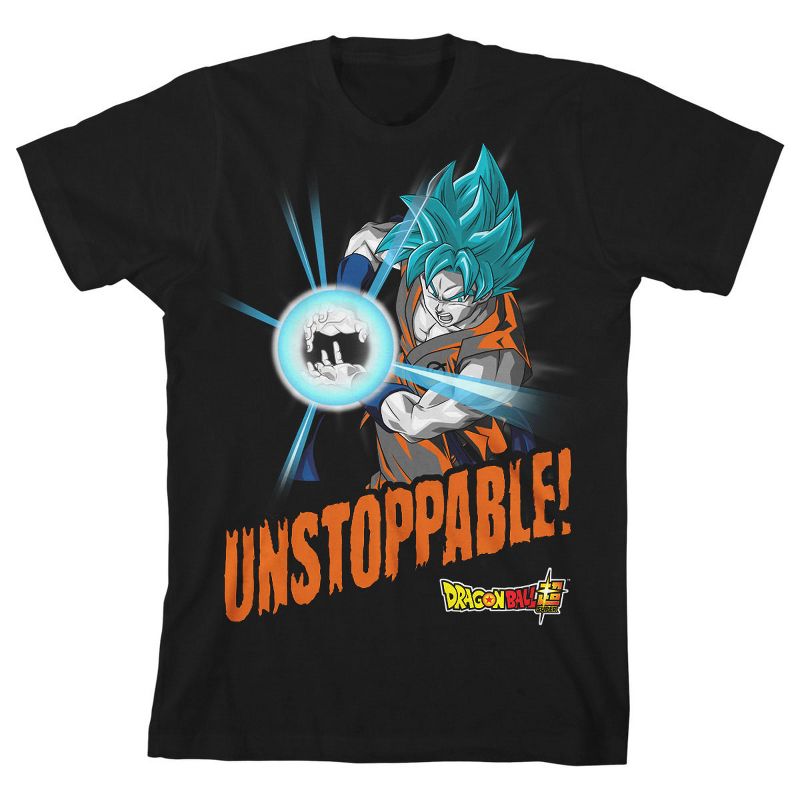 Dragon Ball Super Unstoppable Goku Boy's Black T-shirt