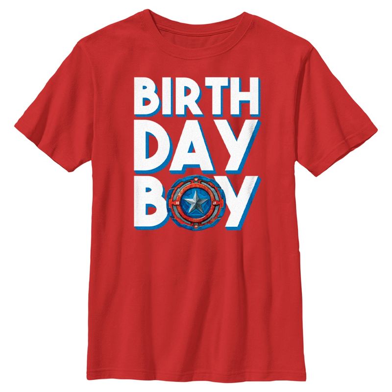 تي شيرت Marvel Birthday Boy Cap Shield للأولاد