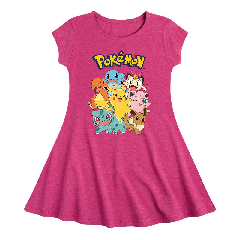 Girls' - Pokémon - Pokémon Characters Fit & Flair Cap Sleeve Dress