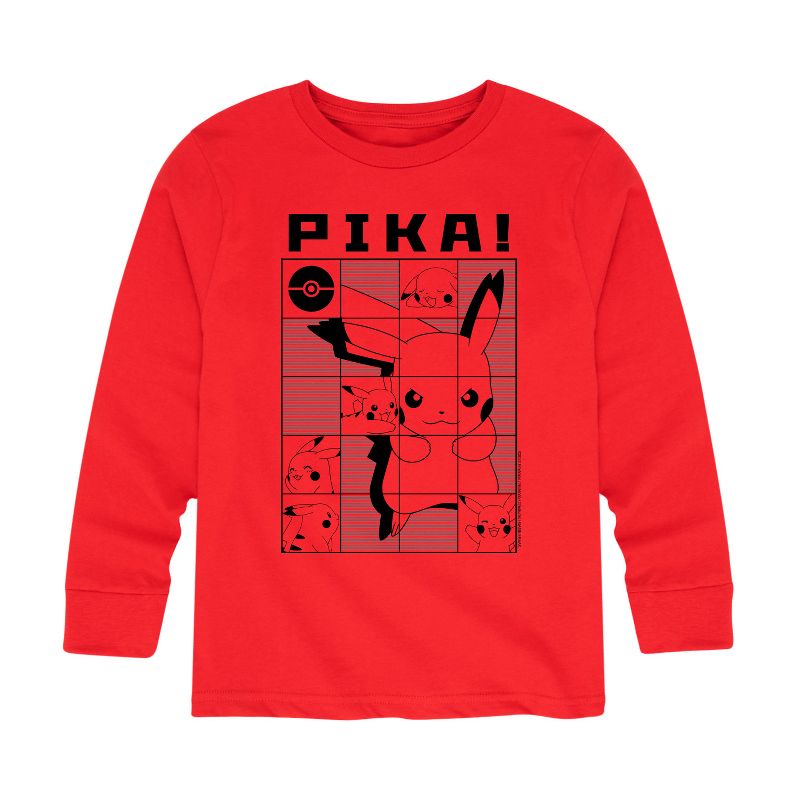 تي شيرت جرافيكي بأكمام طويلة بطبعة بيكا بيكاتشو للأولاد - بوكيمون