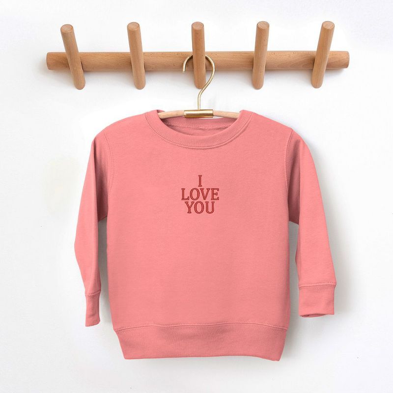 The Juniper Shop Embroidered I Love You Words Youth Ultra-Soft Graphic Sweatshirt