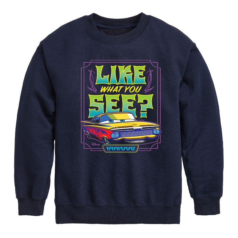 Boys' - Disney - Ramone Like What You See Graphic Long Sleeve Fleece Sweatshirt