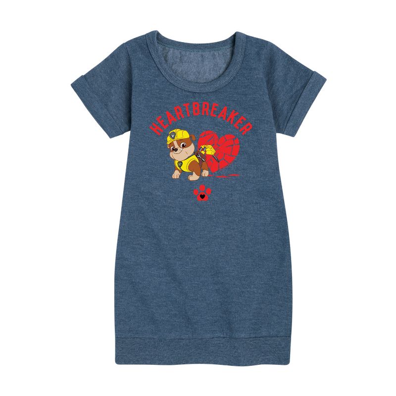Girls' - Paw Patrol - Valentine's Heartbreaker Graphic Short Sleeve Fleece Dress