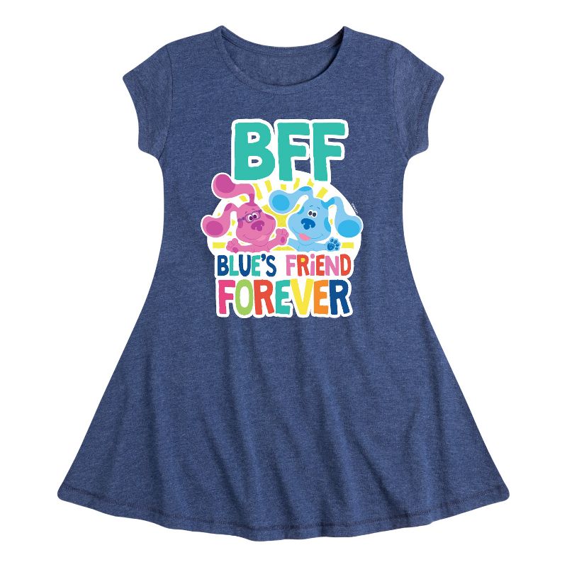Girls' - Blue's Clues & You! - Blue's Friend Forever Fit & Flair Cap Sleeve Dress