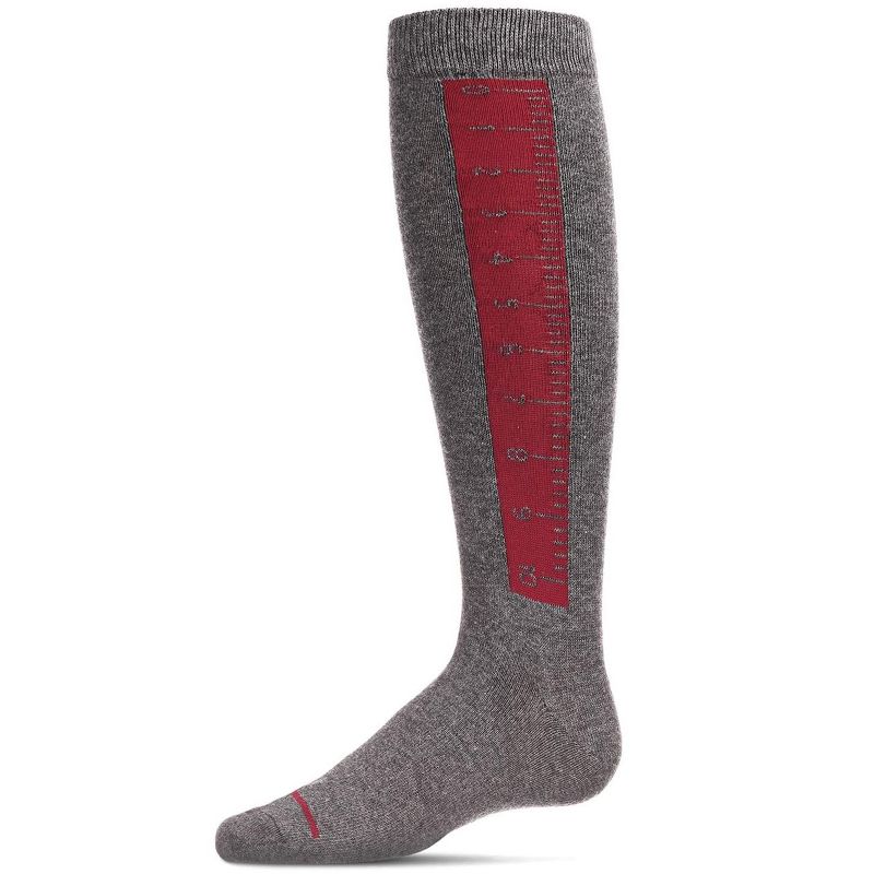 Memoi Cotton Blend Ruler Knee High Socks