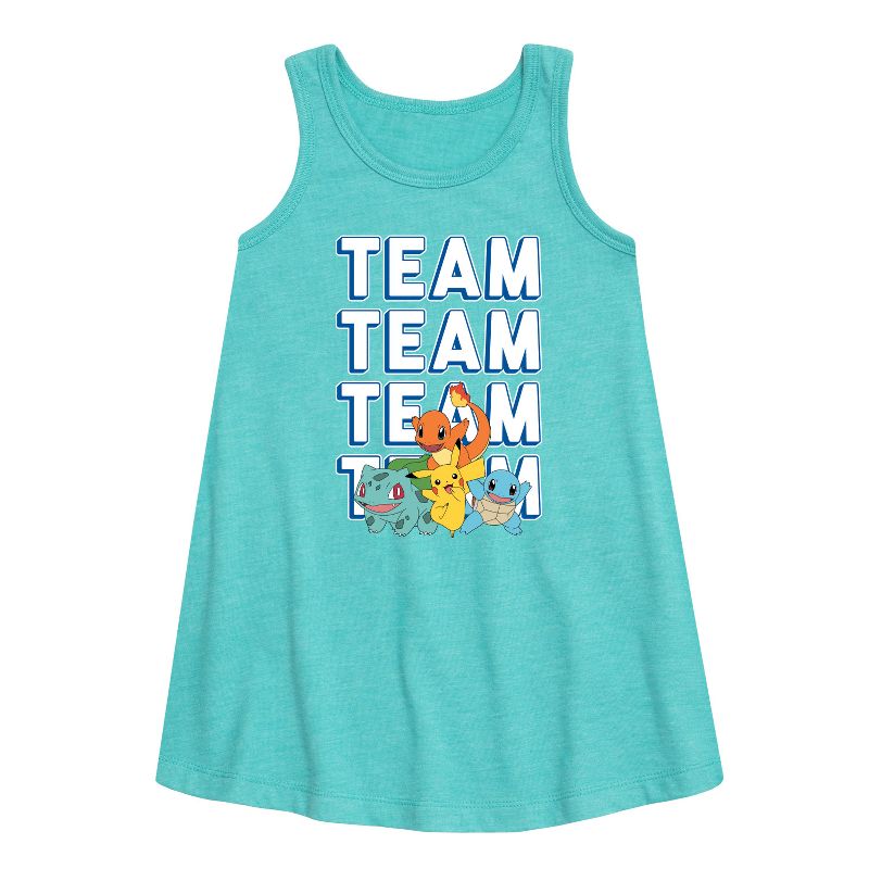 فستان بناتي - بوكيمون - بارتنر تيم جرافيكي بدون أكمام