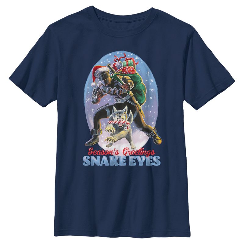 تي شيرت GI Joe Christmas Snake Eyes Season's Greetings للأولاد