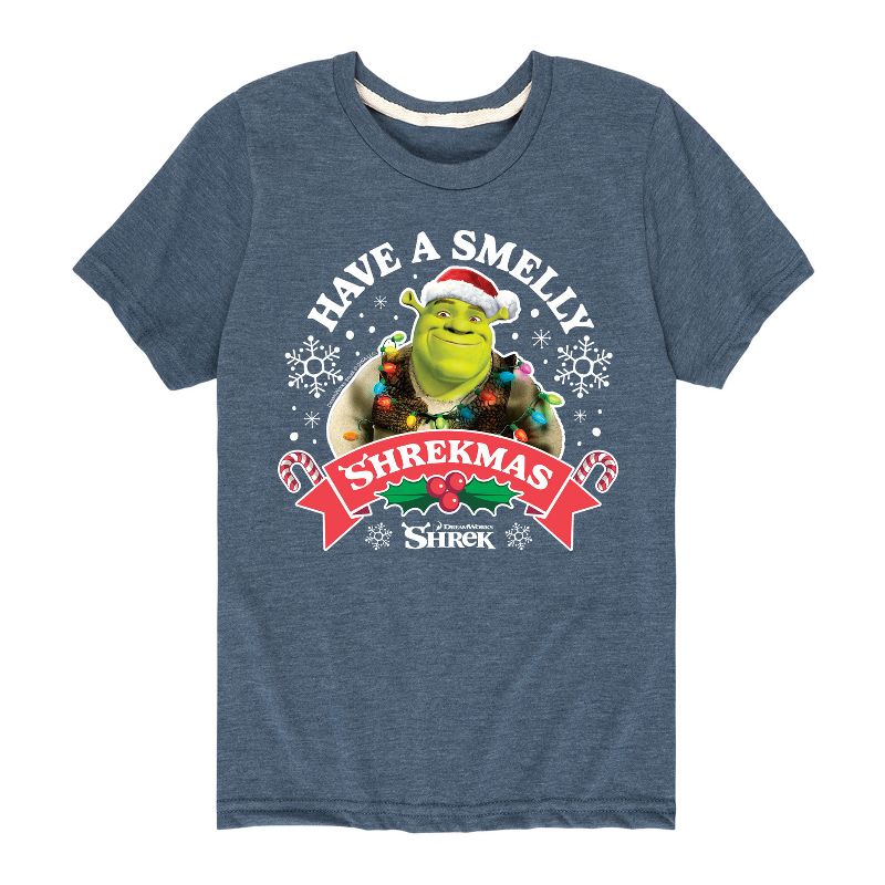 Boys' - Shrek - Have a Smelly Shrekmas Short Sleeve Graphic T-Shirt