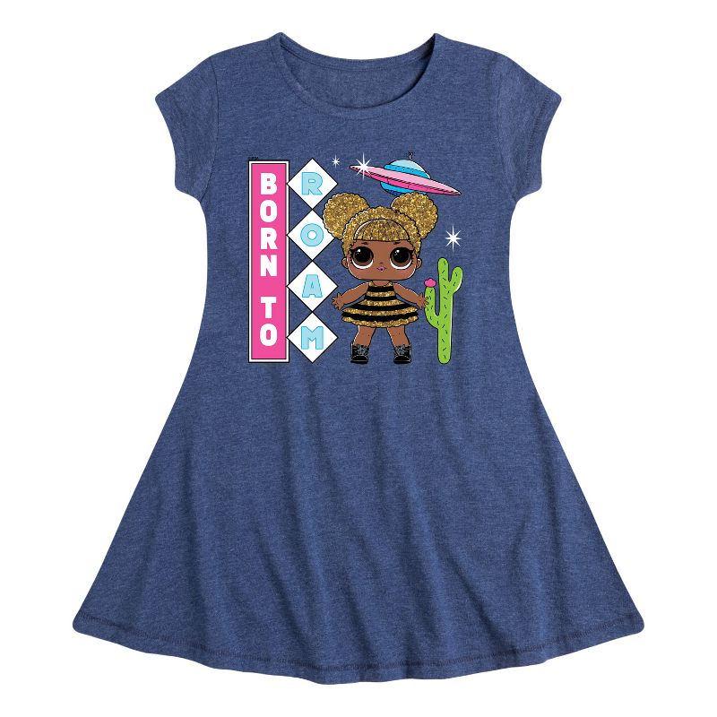 Girls' - LOL Surprise! - Queen Bee is Born to Roam Fit & Flair Cap Sleeve Dress