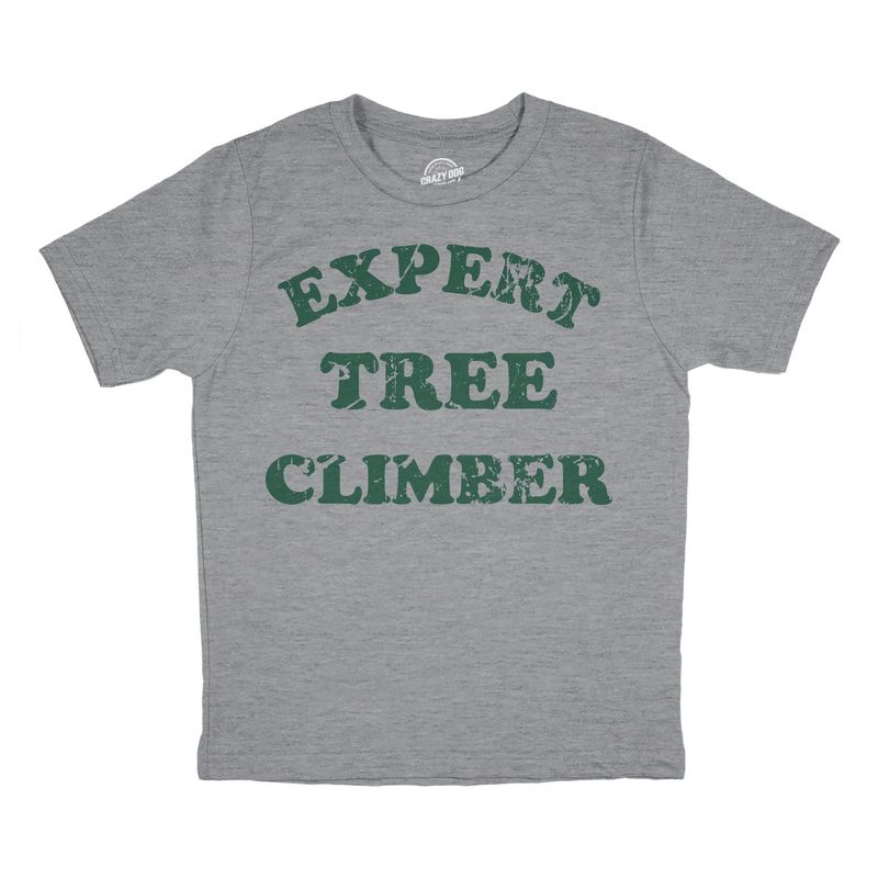 Youth Expert Tree Climber T Shirt Funny Adventurous Exploring Tee For Kids - Crazy Dog Youth T Shirt