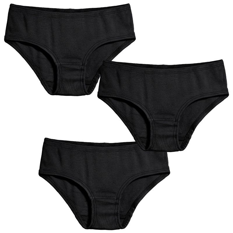 City Threads Girls Soft 100% Organic Cotton Briefs, 3-Pack - USA-Made