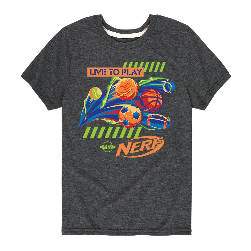 Boys' - NERF - Live To Play Sport Balls Short Sleeve Graphic T-Shirt