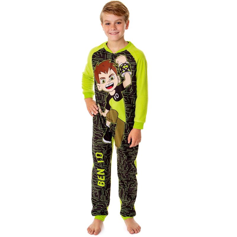 بدلة نوم بدون أقدام من شخصية بن تن الكرتونية أومنيتريكس للأولاد، متعددة الألوان