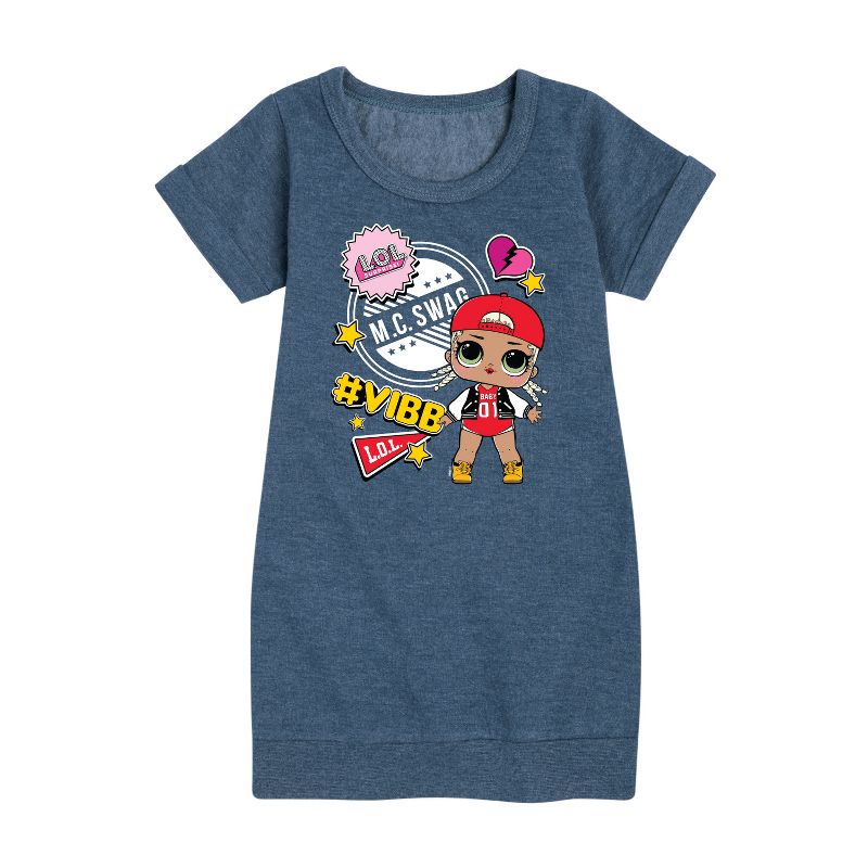 Girls' - LOL Surprise! - M.C. Swag Vibe Graphic Short Sleeve Fleece Dress