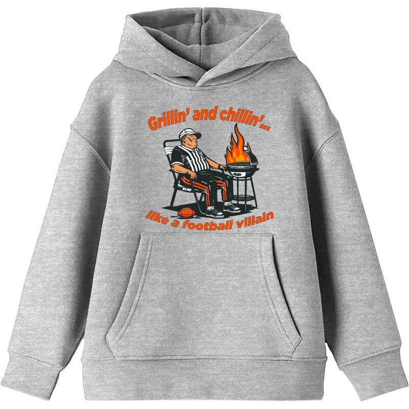 هودي بأكمام طويلة للشباب من مجموعة "الشواء والاسترخاء مثل لاعب كرة القدم الشرير"