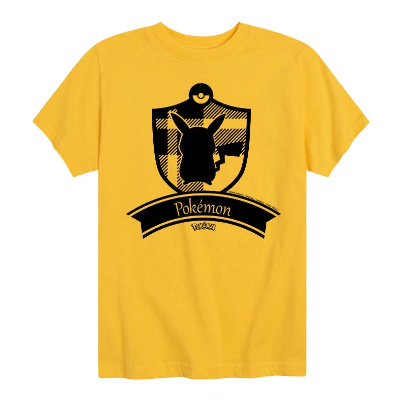 Boys' - Pokémon - Pikachu Plaid Badge Short Sleeve Graphic T-Shirt