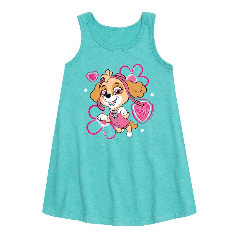 Girls' - Paw Patrol - Skye Sketch Graphic Sleeveless Aline Dress