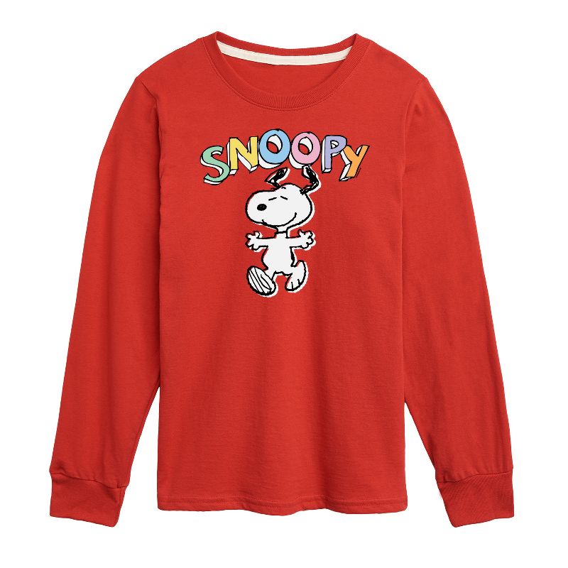 Boys' - Peanuts - Snoopy Sketchy Long Sleeve Graphic T-Shirt