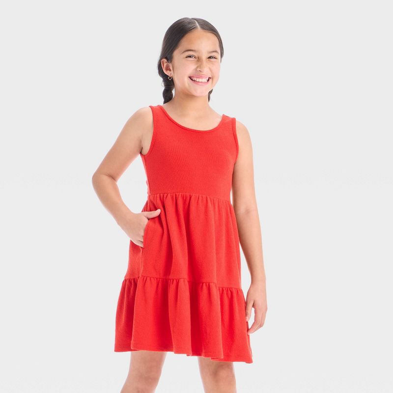 Girls' Sleeveless Terry Dress - Cat & Jack™ Red