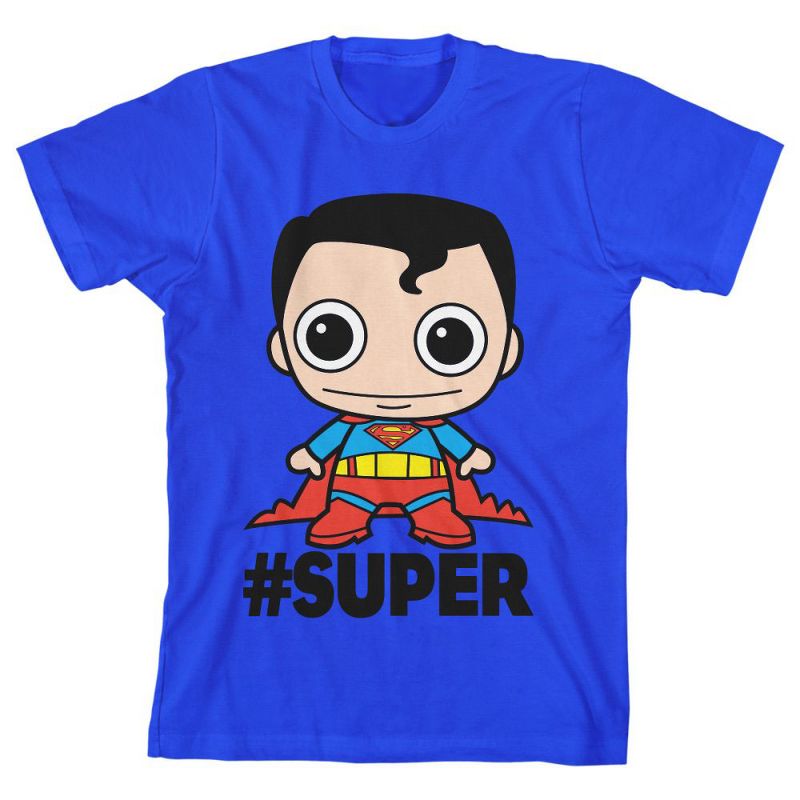تي شيرت Superman DCO Toyetic #Super Youth أزرق ملكي برسومات جرافيكية