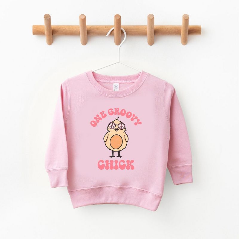 The Juniper Shop One Groovy Chick Toddler Graphic Sweatshirt