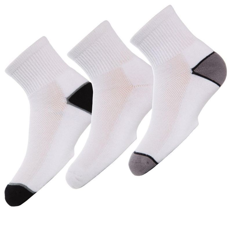 Memoi Unisex Quarter-Crew Kids Sport Socks 3-Pack