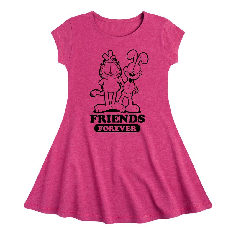 Girls' - Garfield - Friends Forever Fit & Flair Cap Sleeve Dress