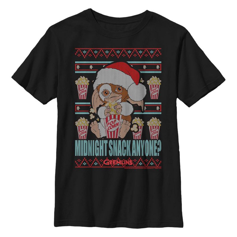 تي شيرت للأولاد مطبوع عليه سترة عيد الميلاد القبيحة من Gremlins Midnight Snack