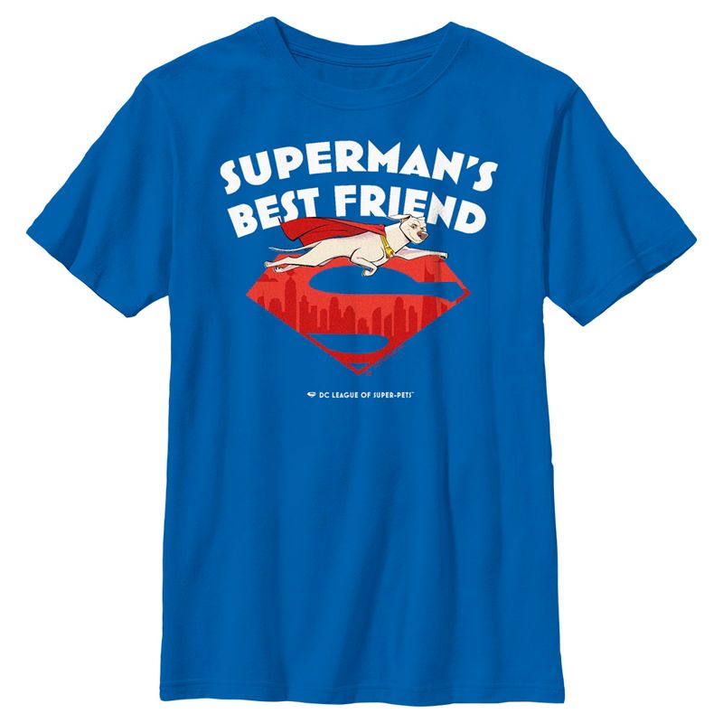 Boy's DC League of Super-Pets Superman's Best Friend Flying Krypto T-Shirt