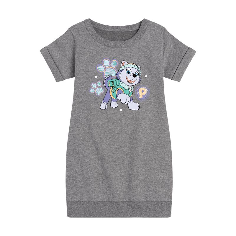 Girls' - Paw Patrol - Everest Sketch Graphic Short Sleeve Fleece Dress